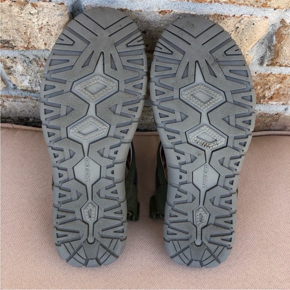 Lands End Suede Fabric Floral Green Bungee Cord Close Toe Women Sport Sandal 9B - Picture 12 of 14